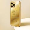 Kreative goldene Ziegel-galvanisierte Glas-Handyhülle geeignet für iPhone 17 16 15 14 13 12 11 Pro/Max/Plus stoßfeste Rückseite