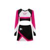 2pcs 2026 Women Sparkle Cheerleading Uniform Long Sleeve Crop Tops Mini Skirt Halloween Party Cosplay Costume Cheerleader Skirts