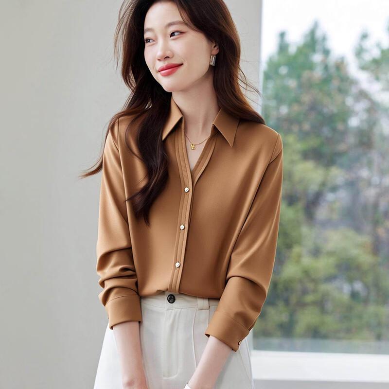 Women's Pleated Placket Long-Sleeve Shirt