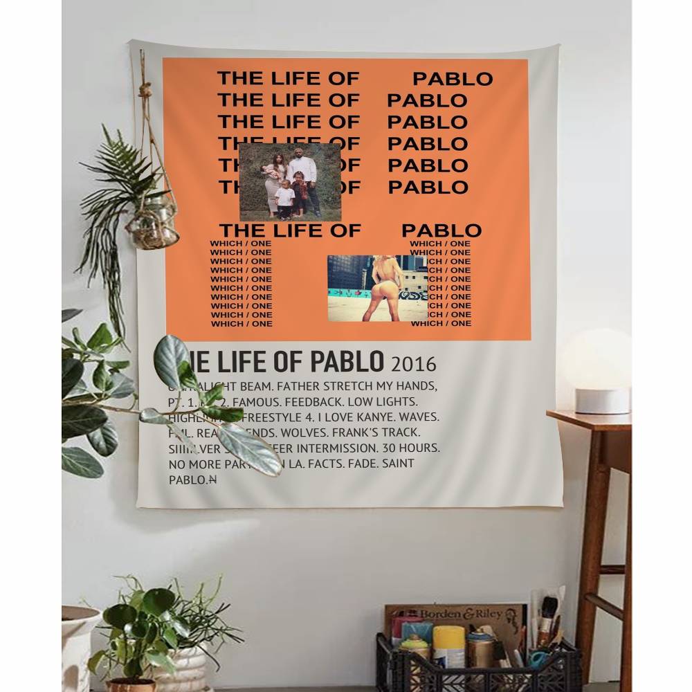 Rap Singer Kanye West Album covers Cartoon Tapestry Art Science Fiction Room Home Decor Wall Hanging Sheets