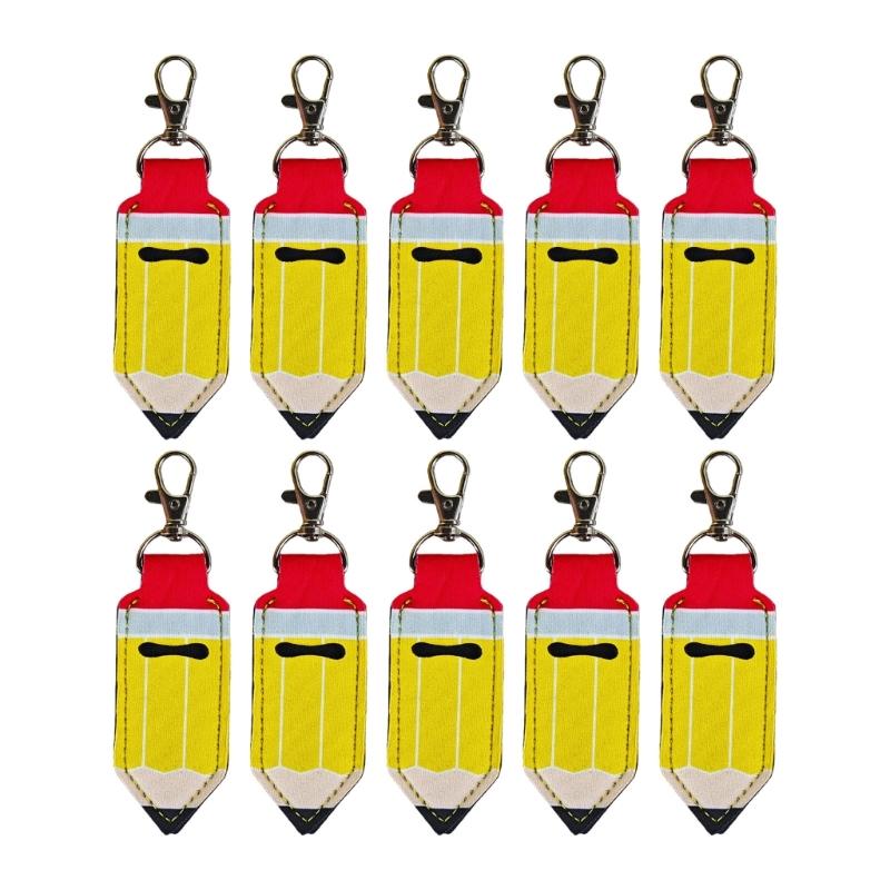 

Portable Pencil Shaped Lip Balm Holder Keychain Featuring Artistic Print For Convenient Everyday Carry And Quick Access 1