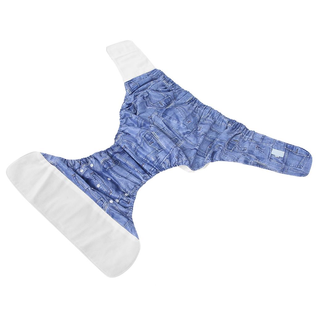 Windel für Erwachsene, verstellbar, waschbar, für ältere Menschen, wiederverwendbar, Inkontinenz-Windelhose, A09 Denim