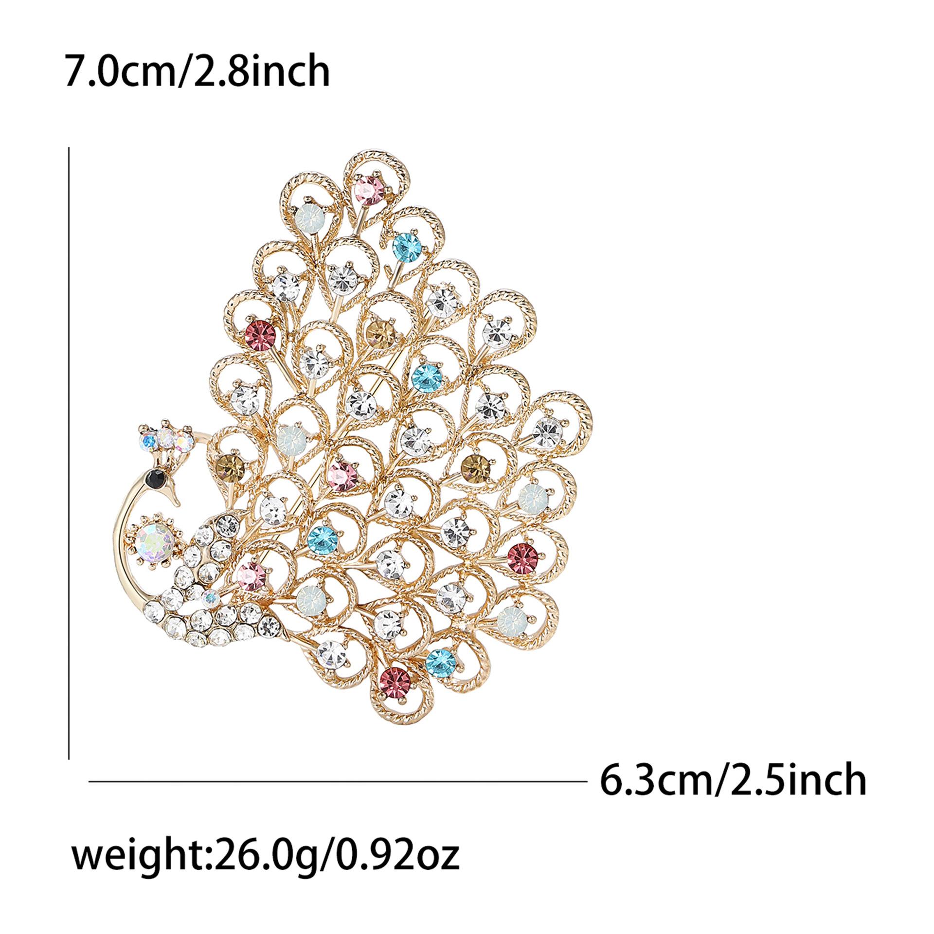 

Преувеличенная атмосфера сплава горный хрусталь павлин брошь личность темперамент женский костюм пальто корсаж ювелирные изделия булавка