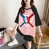 Kurzärmeliges Mid-Length T-Shirt in Übergröße: Sommer-Mode Schlankheits-Design für Damen