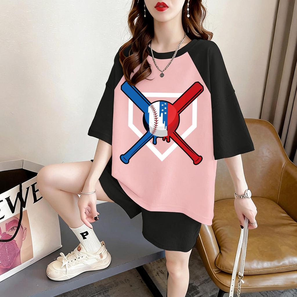 Kurzärmeliges Mid-Length T-Shirt in Übergröße: Sommer-Mode Schlankheits-Design für Damen