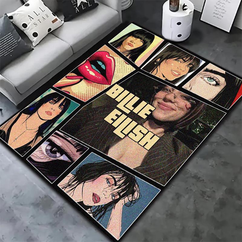 Billie Eilish Carpet Rug for Living Room Bedroom Home Sofa Decoration,Kids Play Non-slip Floor Mat