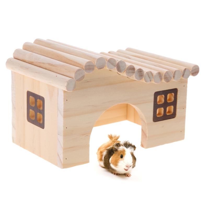 Trendy Wooden Hamster Nest Sleeping House Home Luxury Cage Pet DIY Hideout Hut Toy Small Animal Supplies Hamster Cage