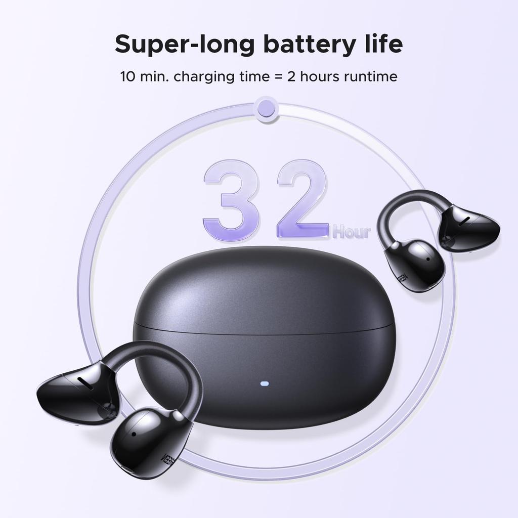 UGREEN ClipBuds Pro Wireless Earbuds with ANC Noise Cancelling Technology, Bluetooth 6.0, Hi-Res Sound, 11mm Titanium Drivers, 32 Hours of Playtime,
