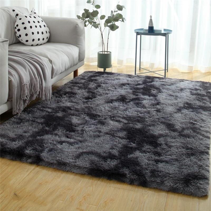 Hand-Dyed Gradient Bedside Blanket, Long-Haired Luxurious Sofa Coffee Table, Bedroom Floor Mat, Home Decoration