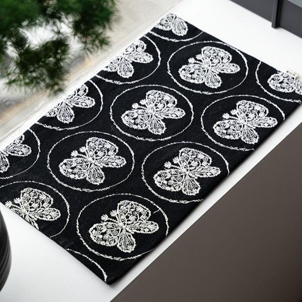 National wind cotton cloth flower embroidery dry bubble mat Chinese zen tea ceremony accessories tablecloth tea mat