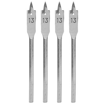 4Pcs Spade Drill Bit Set Paddle Flat Bits HighCarbon Steel Woodworking Hand Tools Hardware 13mm