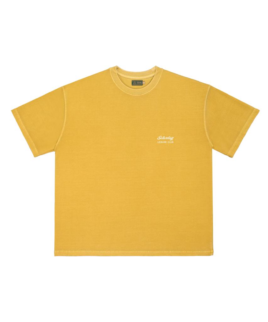Seleodeilejeokeulleob Pigment Dyed T-Shirt(Unisex) / Small S.L.C Logo - Mustard