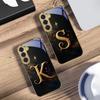 Magical letters "K S A" For Samsung Galaxy S26 S20 FE S21 S22 S23 Plus S24 Ultra 25Ultra S21+ S9 S22 S8 Golden glass phone case
