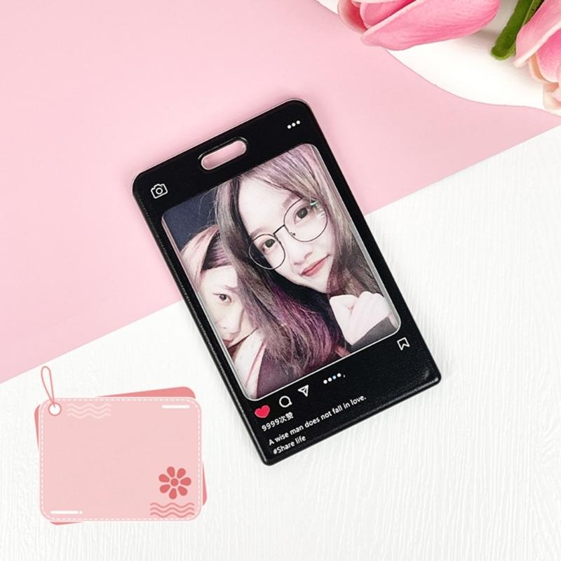 Transparent Ferrule Stationery Card Protection Sleeve Keyring Card Sleeve Acrylic Ferrule Korean Bus ID Card Holder