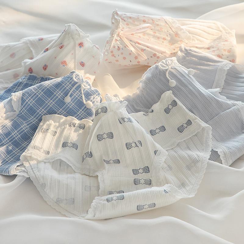 Baumwoll-Slips Damenunterwäsche Slip Mode Faden Schleife Slips Liebliches Mädchen Nahtlose Unterhosen Damen-Dessous Verkauf