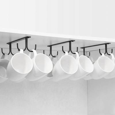 2Pcs Cup Holder Easy Installation Under Cabinet Mug Hooks Space Saving Cup Hanging Hooks for Home Kitchen