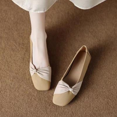 Niche Design Sense French Retro Shallow Mouth Non-slip Shoes Women's 2024 Summer New Models with Skirts Low Heel Single Shoes