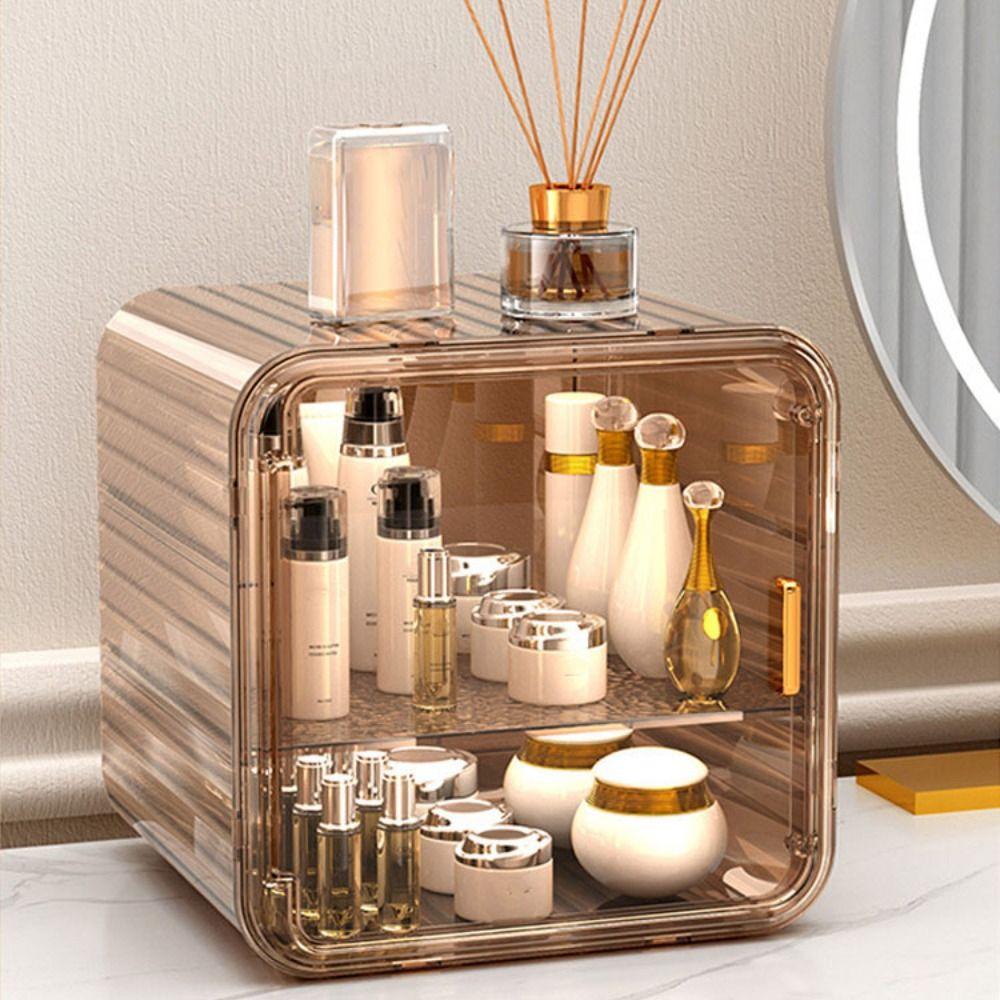 

Large Capacity Water Cup Holder Dust-proof Closet Organizer Cup Storage Rack Home Kitchen Brown Small 2 layer