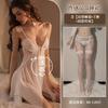 Transparent seduction suspenders front chest sharding bed flirting lingerie uniform with chest pads