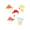 5pcs Brooch Cartoon Mushrooms Mini Badge Patches Self-Assembly Elegant Accessory Clothing Jewelry Ornaments Lovely