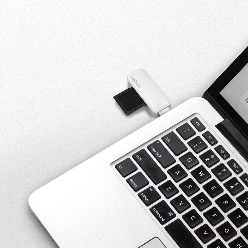 Compact USB 3.0 Card Reader for SD/microSD - White Logilink