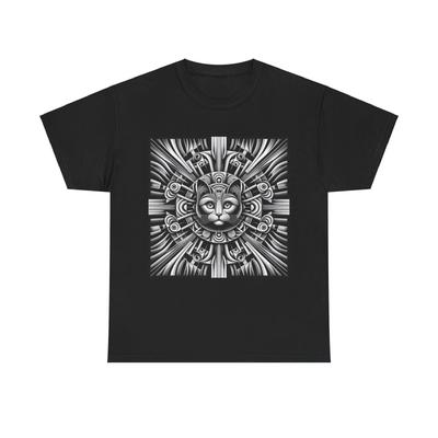 Unisex Adult T Shirt Optical Illusion Art Deco Cat Symmetry Design Retro Graphic