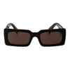 Prada Temple Lettering Rectangular Sunglasses Women's Brown