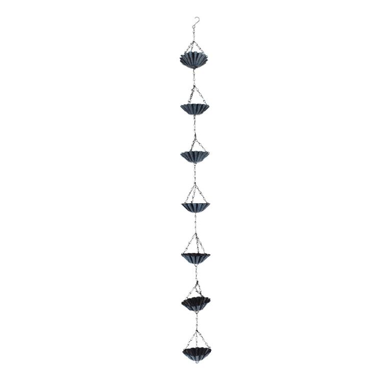 Catena per pluviali in ferro antiruggine con design a fiore, Catena per pioggia fai-da-te per un elegante scarico del tetto e atmosfera da giardino