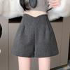 Starry Sky Sequin High-Waist Wide-Leg Woolen Shorts for Petites