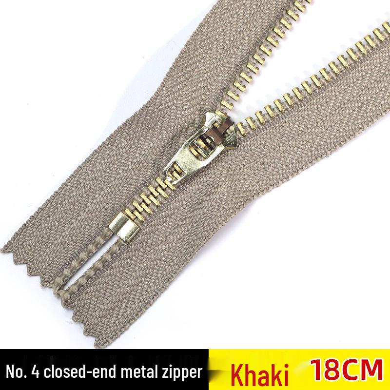 No. 4 Black Copper Zipper for Jeans, Pockets, and Bags - Self-Locking Metal Accessory