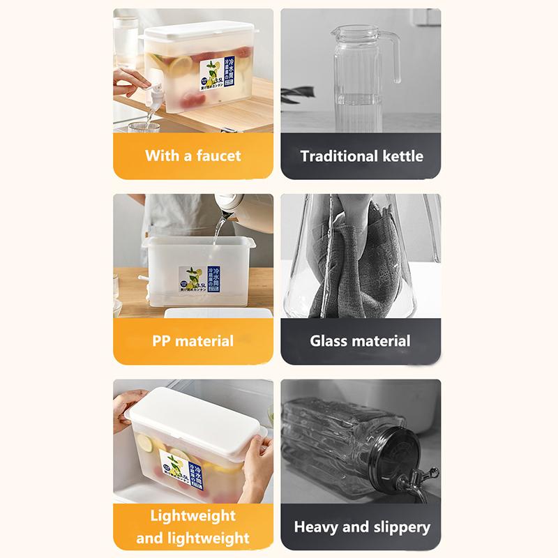 Rychlovarná konvice s kohoutkem Dávkovač nápojů Studený džus Limonádové nápoje Kbelík Zásobník tekutin Venkovní organizéry na lednici