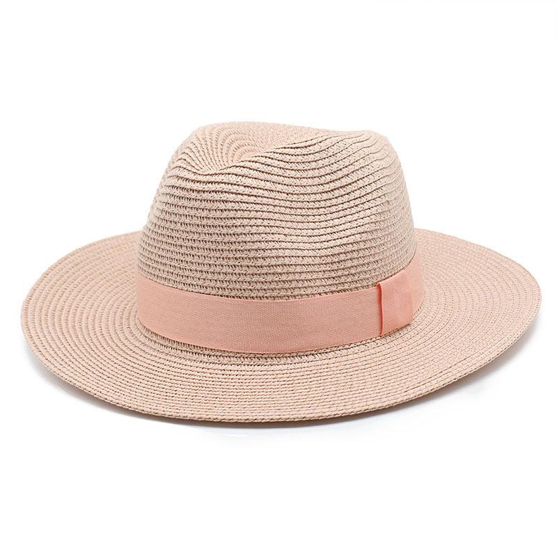 Unisex Summer Panama Sun Hat - Fashionable Straw Braid Fedora for Outdoor and Beach Wear.