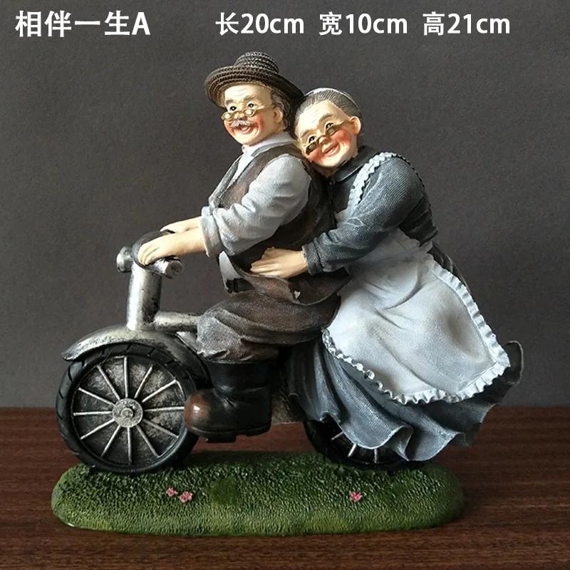 Old Man Old Lady Home Decorations Love Gift Ornament Grandpa And Grandma Grow Old Together Room Decoration Vintage Home Decor