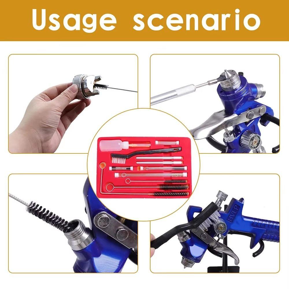 17/23Pcs Storage Case Spray Nozzle Cleaning Brush Set Airbrush Airbrush Maintenance Kit  Air Tools