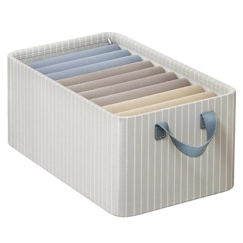 Folding Metal Frame Clothes Storage Box Large Capacity Pants Storage Box Household Moisture-proof Closet Organizer Storage Boxes