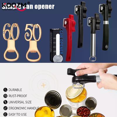 Deschizător de conserve manual de siguranță cu oțel inoxidabil, cu o singură mânuie, lateral, multifuncțional, pentru uz casnic