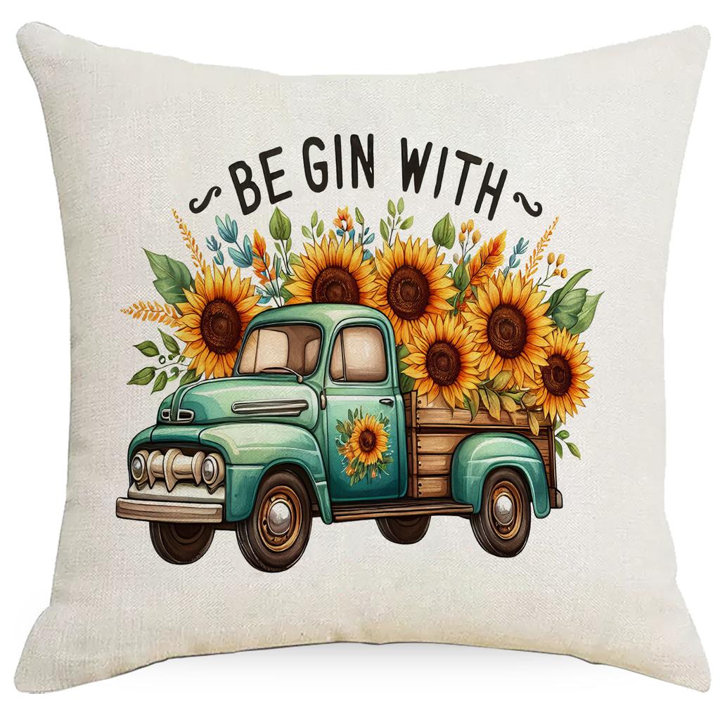Sunflower Pillow Case European and American Style Home Sofa Pillow Combination Color Sofa Pillow