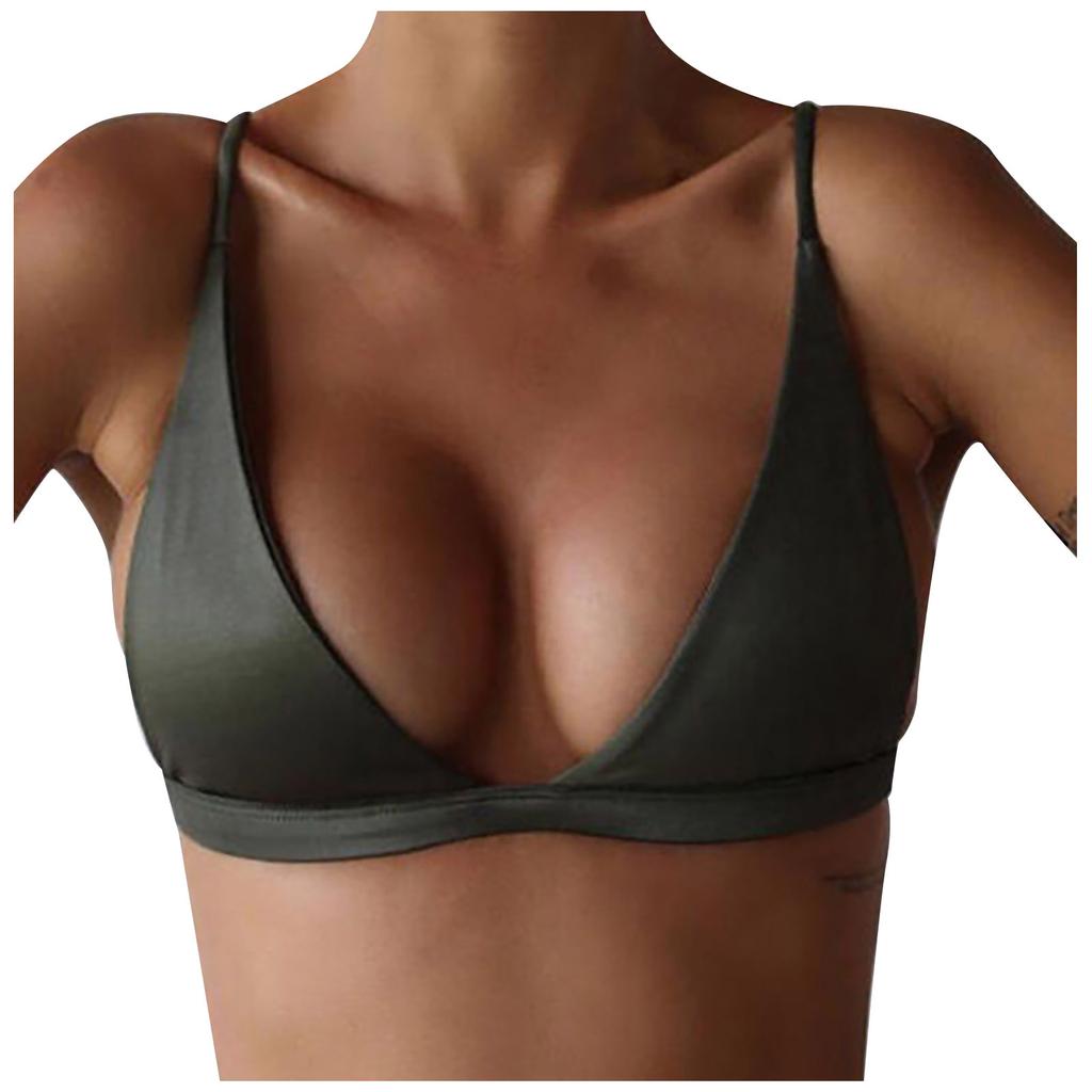 Mode Frauen Einfarbig Sexy Bikini Badeanzug Tops Casual Sling Bademode Tops