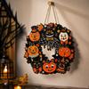 Wooden Halloween Hollow Hanging Ornament, Openwork Cutout Decorative Pendant for Home, Party and Seasonal Decor
