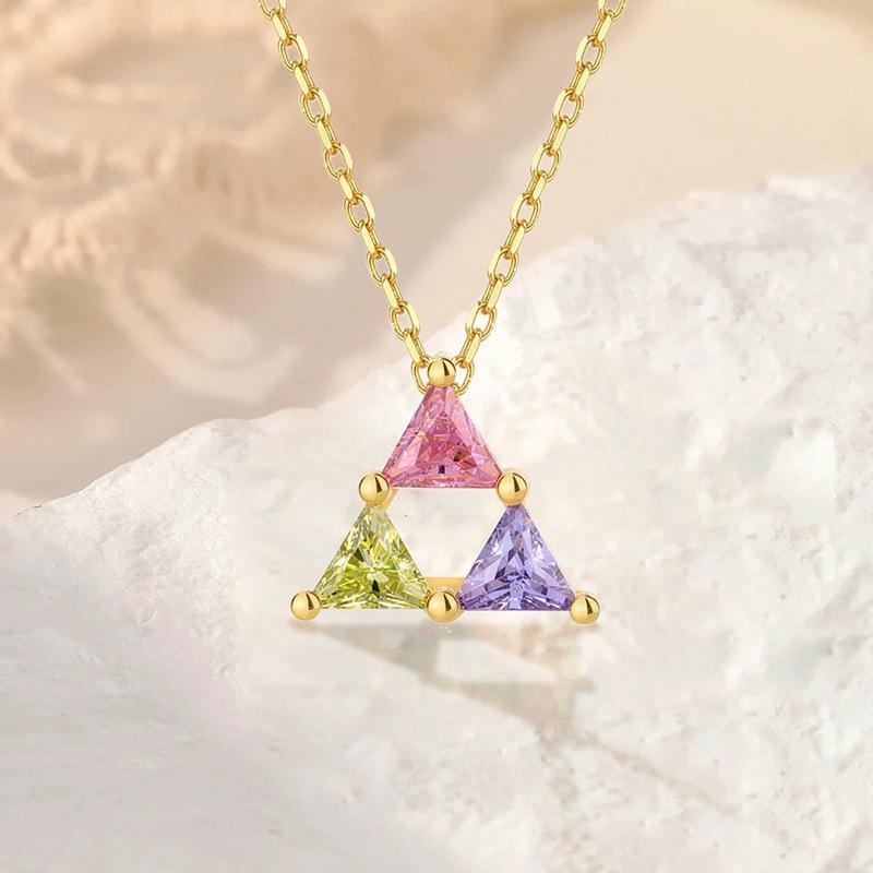 Retro Geometric S925 Sterling Silver Necklace: European & American Fashionable Clavicle Chain Jewelry for Women