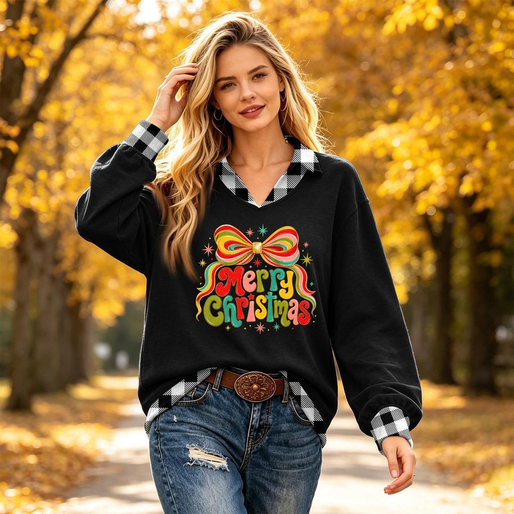 Women's Fashion Casual Two-Piece Paneled Top with Lapel Collar for Everyday Wear