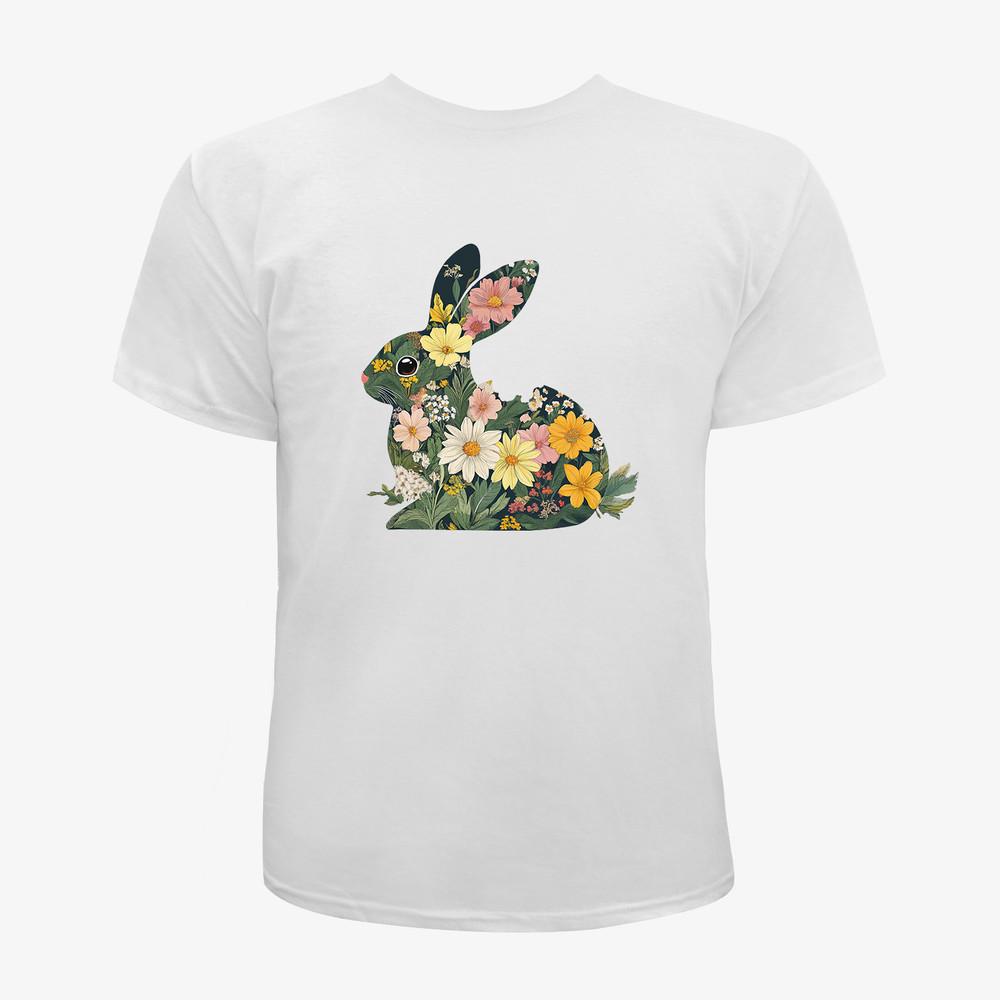 

Easter Bunny with Flowers amp; Leaves Tee Women Men Graphic Design Unisex T-Shirt Unisex T-Shirt XXL