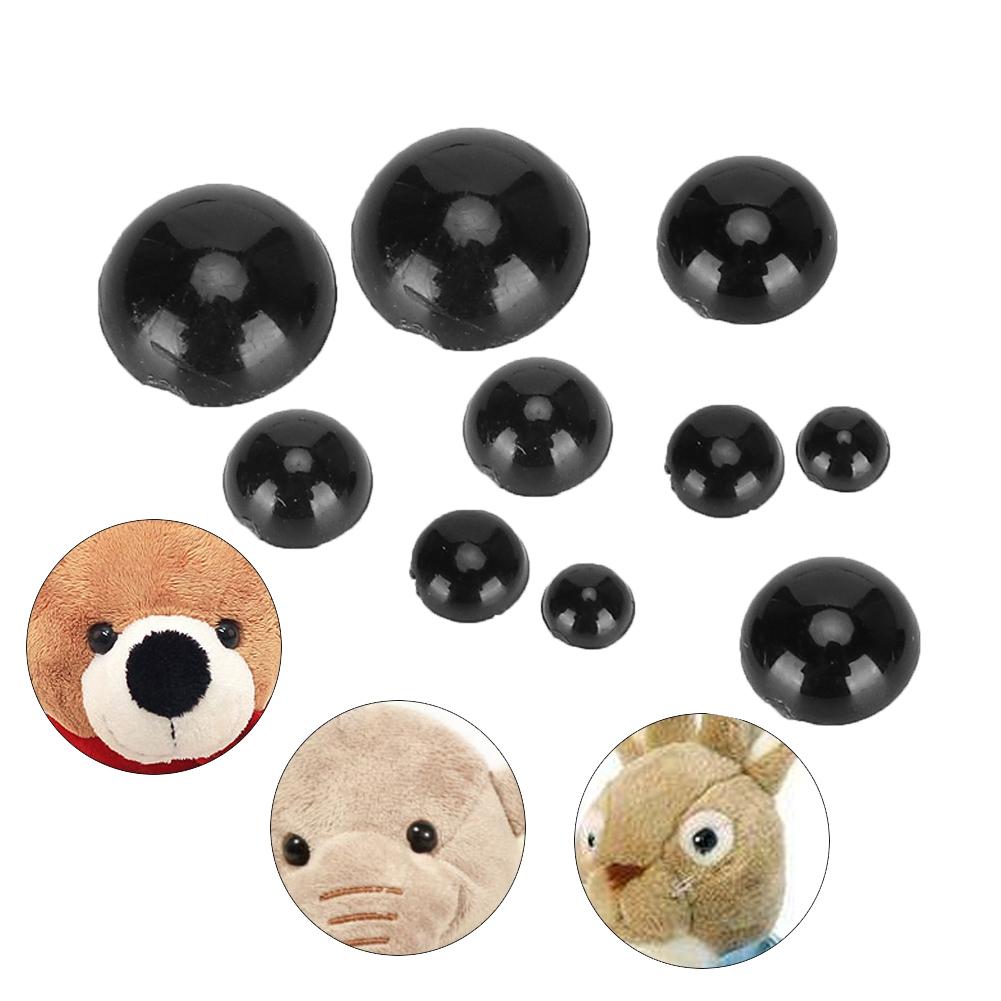 500pcs DIY Artificial Animal Eyes Black Flat Bottom Domed Sewing Crafting Buttons for Doll Kid Toys