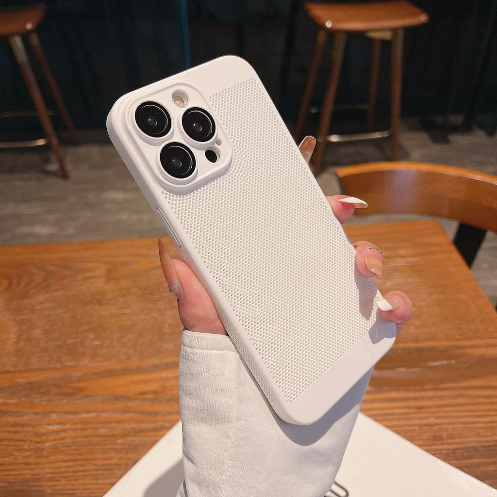 Heat Dissipation Fuel Injection Lens Film Is Suitable for Apple 16Promax Mobile Phone Case Grid Breathable iPhone15 Protective Case 14.