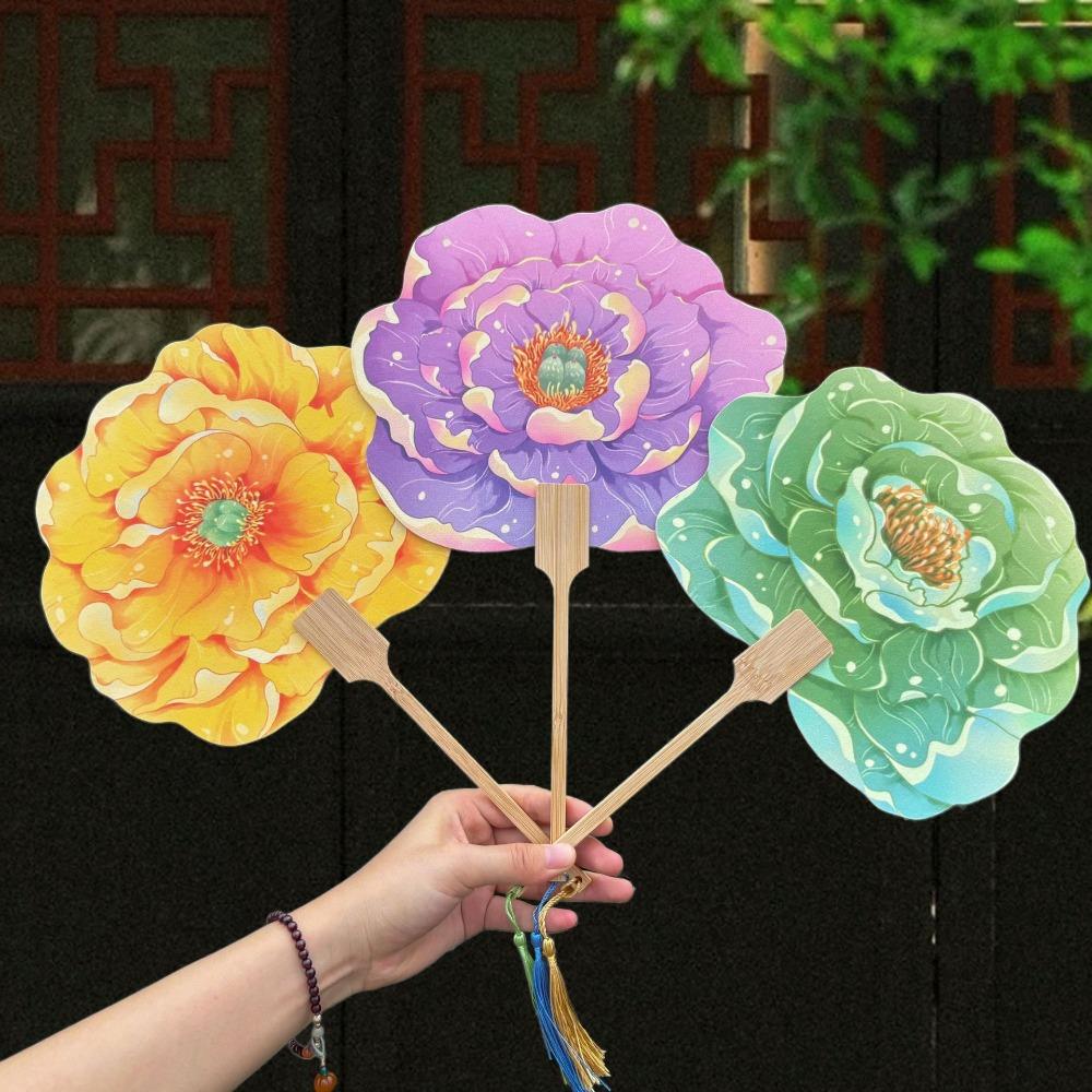 

3PCS Elegant Flower Fan Retro Paper Fan Ladies Fan Dance Fan Stage Show 3PCS