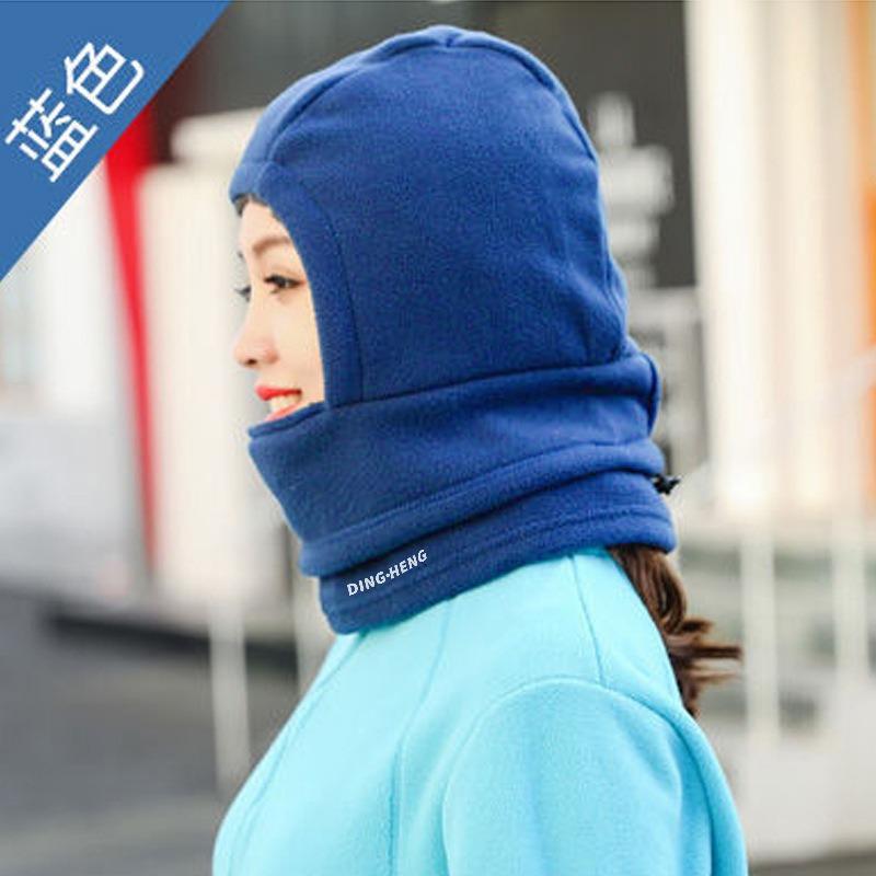 

Зимняя уличная ветрозащитная мужская и женская холодостойкая флисовая утолщенная теплая флисовая маска для шеи, головной убор, флисовая шапка one size fits all синий