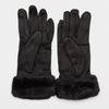 Suedine Gloves with Faux Fur Women GERARD PASQUIER