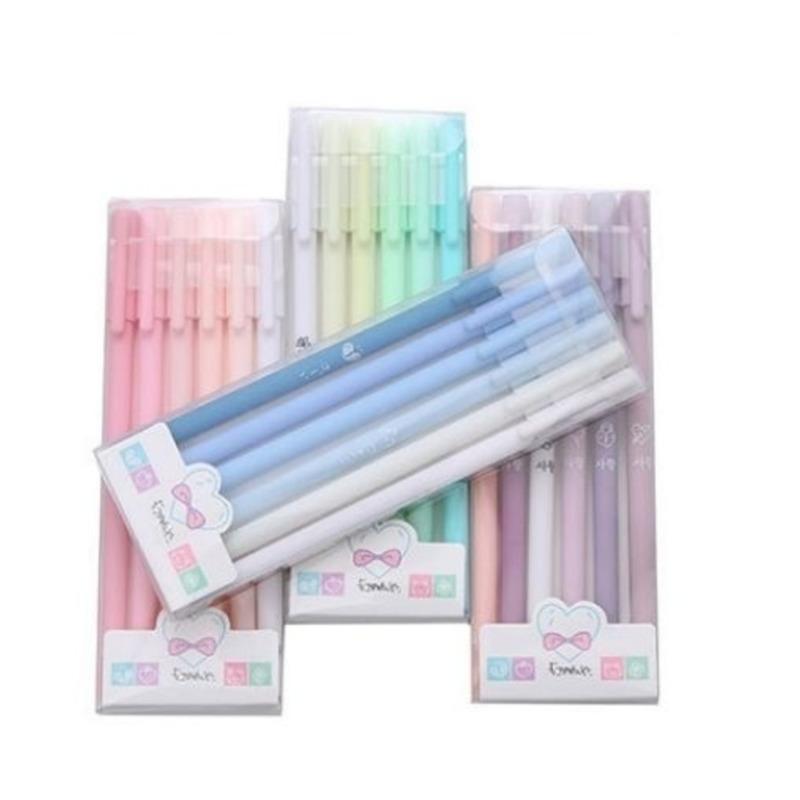 1 Box Stationery Cute Morandi Color Gel Pen Creative Press Office Gift School Supplies Stationery Kawaii Pens