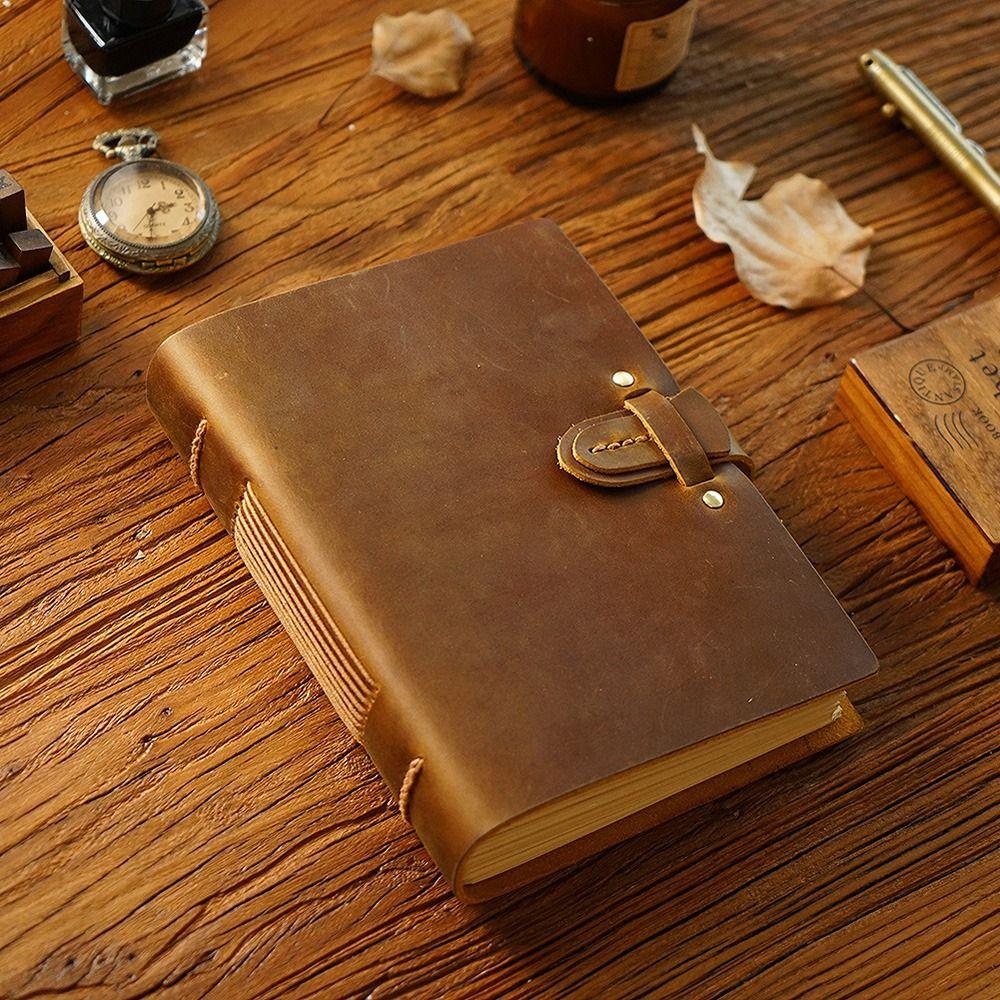 Handmade Leather Bound Journal Genuine Leather Cover Travel Sketchbook Sketch Notebook  Student