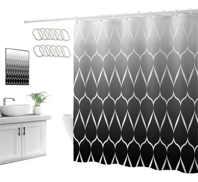 Simple Waterproof Shower Curtain 180 * 180Cm, Thick Polyester Fabric Bathroom Curtain, Bathroom Gradient Color Shower Curtain (W